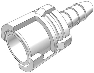 SMFD02 - CPC Kupplung 3,2 mm Schlauchanschluss, mit Absperrventil, Buna-N Dichtung
