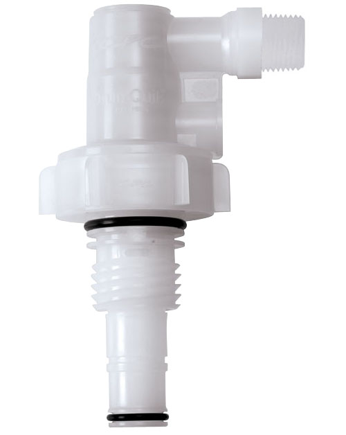 DQPRO120712 DQPRO120712 - DrumQuik Pro Winkelkupplung mit 3/4" BSPP Außengewinde, mit Absperrventil, EPDM-Dichtung