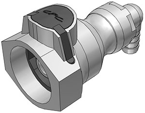 99300 - CPC-Winkelkupplung mit 9,5 mm Schlauchanschluss, mit Absperrventill, FDA, Silikon-O-Ring (UDC) – NSF 99300 - CPC-Winkelkupplung mit 9,5 mm Schlauchanschluss, mit Absperrventill, FDA, Silikon-O-Ring (UDC) – NSF