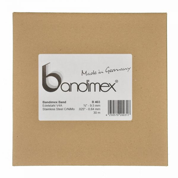 B403_Bandimex_Band_V4A_9-5mm_30m-600x600 Bandimex Bandrolle B403, Breite: 9,5 mm (3/8"), V4A Edelstahl