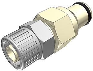 PLC2000612-CAD PLC2000612 - CPC Stecker 9,5 mm AD / 6,4 mm ID Klemmringverschraubung, ohne Absperrventil, EPDM-Dichtung