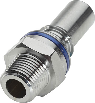 LQ6D24006Blu LQ6D24006BLU - LQ6 Schlauchtülle mit 3/8" NPT Außengewinde, mit Absperrventil, EPDM-Dichtung, Blau