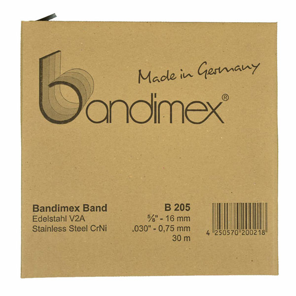 Bandimex-B205 Bandimex Bandrolle B205, Breite: 16 mm (5/8"), V2A Edelstahl