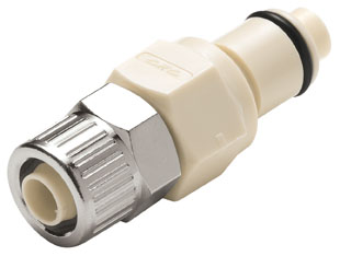 PLCD2000612ucN0S2M840z8Z PLCD2000612 - CPC Stecker 9,5 mm AD / 6,4 mm ID Klemmringverschraubung, mit Absperrventil, EPDM-Dichtung
