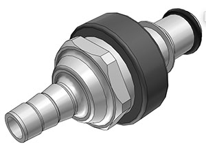 NS4D22004-CAD NS4D22004 - NS4 CPC Stecker mit 6,4 mm Schlauchanschluss mit Absperrventil