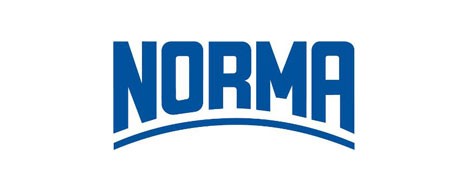 Logo der Marke Norma, bestehend aus dem Wort 'NORMA' in blauen Großbuchstaben über einer geschwungenen blauen Linie auf weißem Hintergrund.