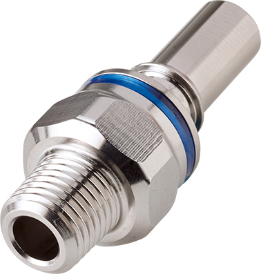 LQ4D24004BLU - Schlauchtülle mit 3/8" NPT Außengewinde und Absperrventil
