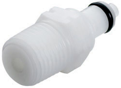 PMCD2404BSPT - Stecker 1/4" BSPT Außengewinde, mit Absperrventil, Buna-N Dichtung