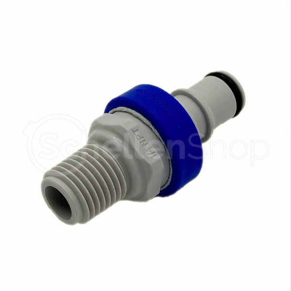 NS4D24004MBLU NS4D24004MBLU | CPC Stecker mit blauer Farbcodierung hat ein 1/4" NPT Außengewinde