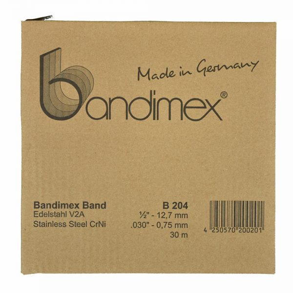 B204_Bandimex_Band_V2A_12-7mm_30m-600x600 Bandimex Bandrolle B204, Breite: 12,7 mm (1/2"), V2A Edelstahl
