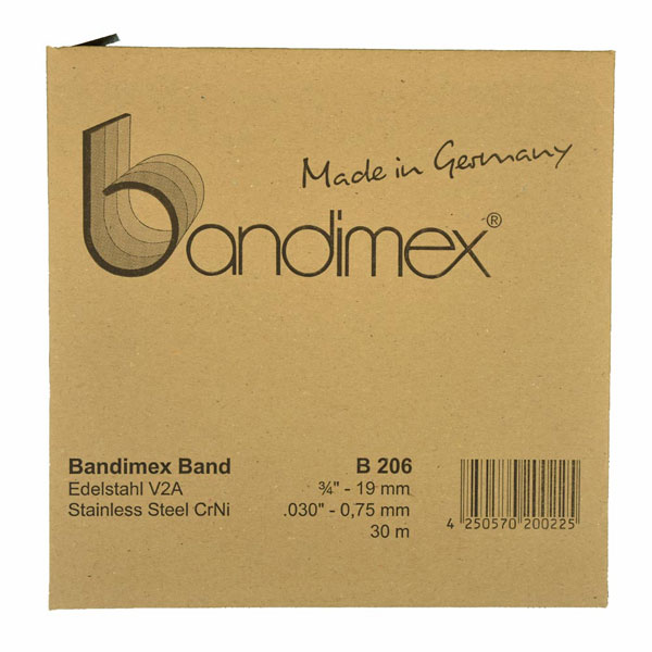 Bandimex-B206 Bandimex Bandrolle B206, Breite: 19 mm (3/4"), V2A Edelstahl