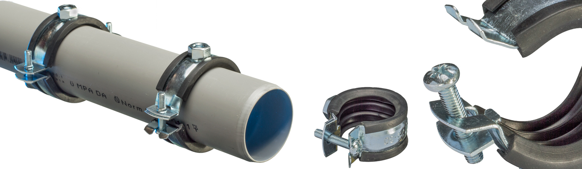 Rohrschellen mit Gummieinlage