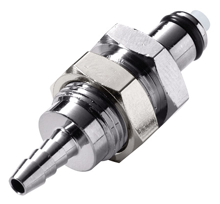 MCD4202 MCD4202 - CPC Stecker aus Metall 3,2 mm Schlauchanschluss, Plattenmontage, mit Absperrventil, Buna-N Dichtung