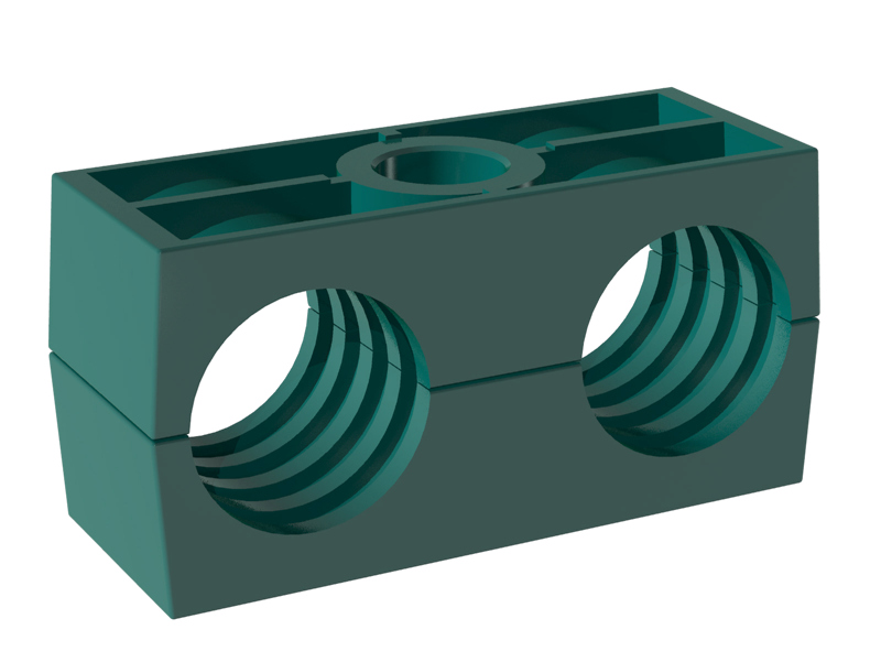Clamp-Body-PP-Size-4D STAUFF Doppelschelle der Doppel-Baureihe - PP - gerippte Innenfläche