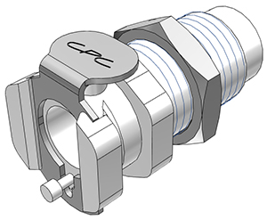PMCD181032-CAD PMCD181032 - CPC Kupplung mit 10-32 UNF Gewinde zur Plattenmontage, mit Absperrventil, Buna-N Dichtung