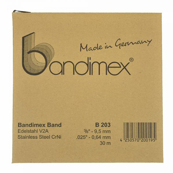 Bandimex-B203 Bandimex Bandrolle B203, Breite: 9,5 mm (3/8"), V2A Edelstahl
