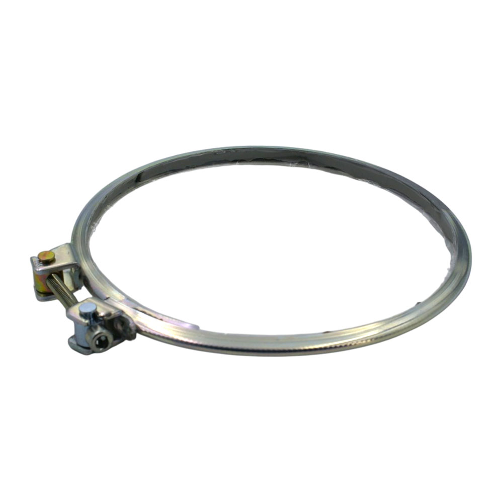 Einteiliger Spannring inkl. Dichtung für 1mm Rohrstärke Einteiliger metallischer Spannring mit integrierter Dichtung für Rohre mit 1mm Stärke, auf weißem Hintergrund dargestellt.