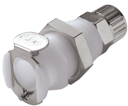 PLCD12006 PLCD12006 - CPC Kupplung 9,5mm AD / 6,4 mm ID Klemmringverschraubung, mit Absperrventil, Buna-N Dichtung