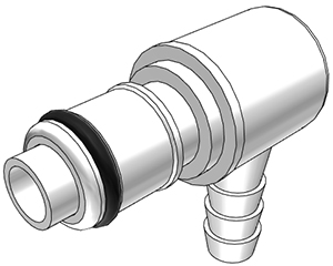 APCD23004 - CPC Winkelstecker 6,4 mm Schlauchanschluss mit Absperrventil - Weißer Kunststoff-Winkelstecker für sichere Rohrverbindungen APCD23004 - CPC Winkelstecker, weiß, 6,4 mm Schlauchanschluss, mit Absperrventil und schwarzem O-Ring